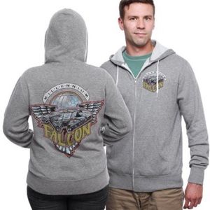 Thinkgeek Millenium Falcon zip up hoodie Star Wars